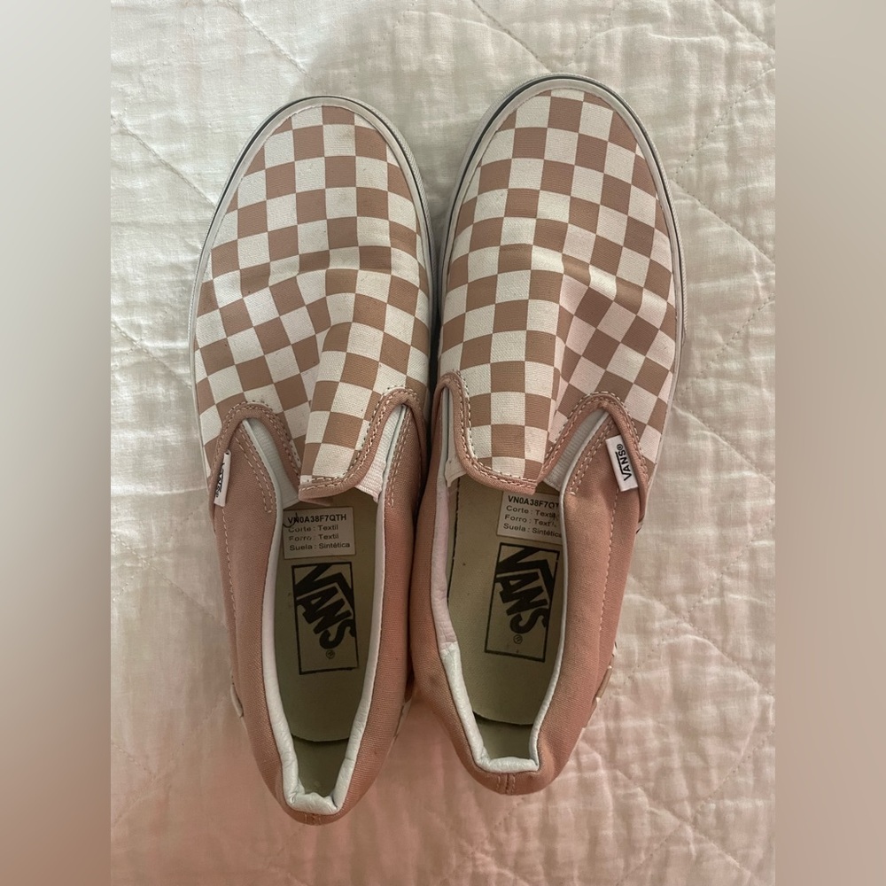 Light pink Vans slip ons